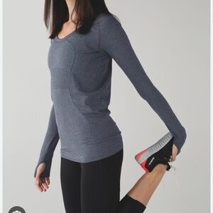 Lululemon Swiftly Tech Heather Black Long Sleeve Top Womens size 8